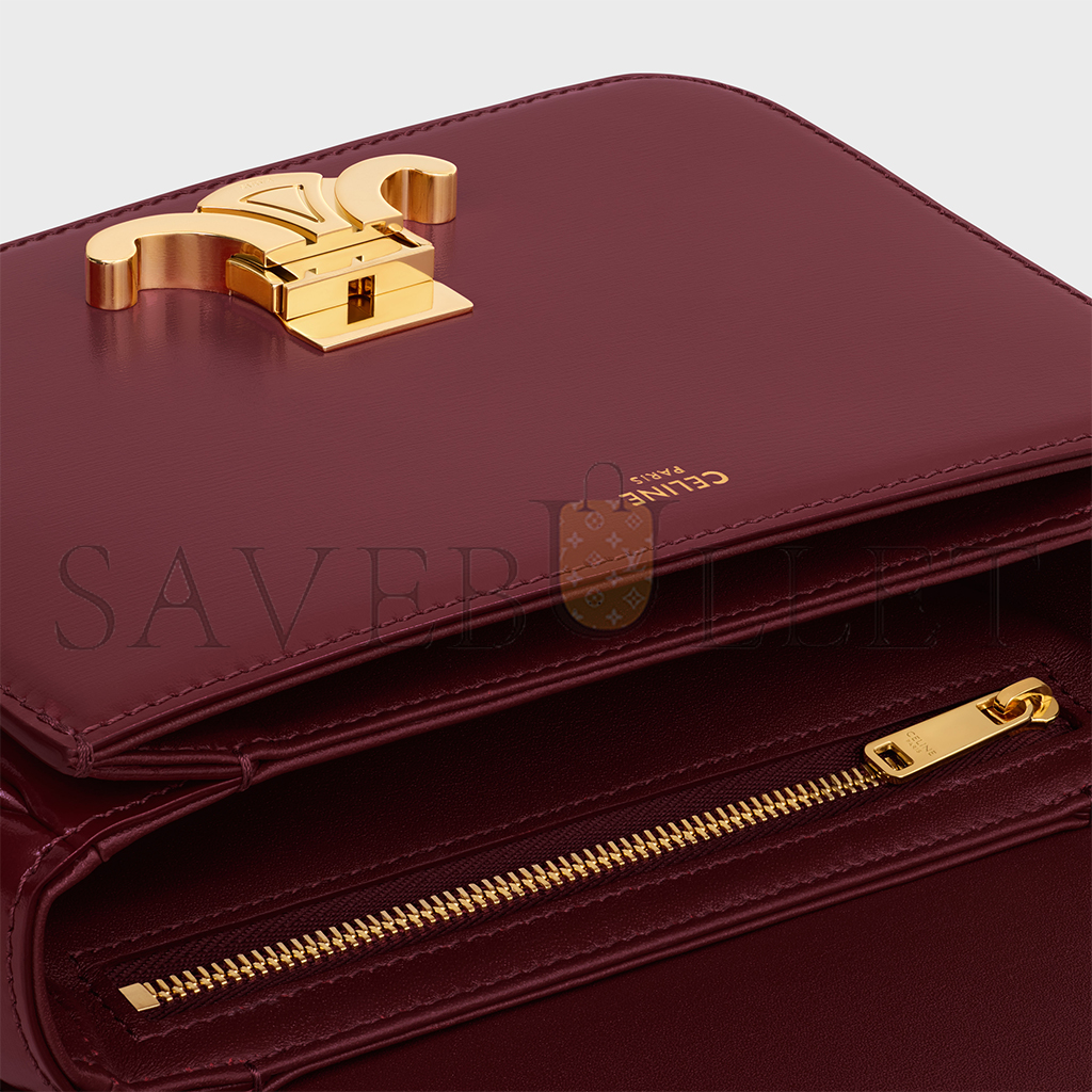 CELINE TEEN TRIOMPHE BAG IN SHINY CALFSKIN 188423BF4.28LB (18.5*13.5*7cm) CELINE TEEN TRIOMPHE BAG IN SHINY CALFSKIN 188423BF4.28LB (18.5*13.5*7cm)